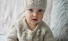 Load image into Gallery viewer, Riley Cardi and Hat BC98 in 8 Ply
